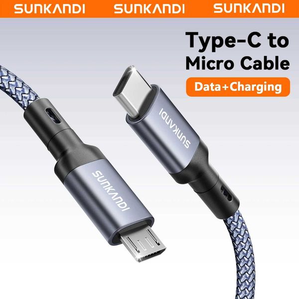 SUNKANDI USB C to Micro USB Cable Braided USBC to MicroUSB OTG 480Mbps Cord for Wall argers MBook Pro Air Galaxy S22 C260822 from DHgate