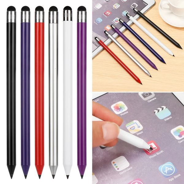 2 in 1 Touch Screen Pen Tablet iPad Cell Phone Stylus Pencil High Precision Capacitive Pen Silver Black Red Blue White Purple 260825