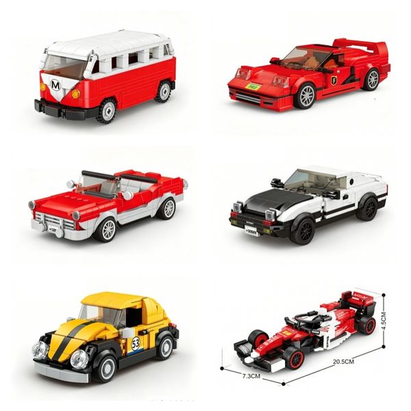 City Technical Vehicle Speed Racing Car Building Blocks Courses Rennen Carreras Moc DIY Model Brick Toys W260826