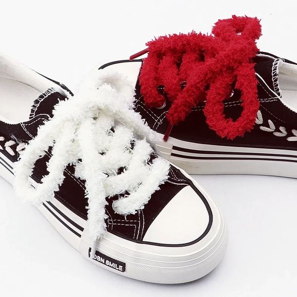 1CM Wide round Plush Shoelaces for Sneakers Flat Shoes Casual 80/100/120/140/160cm Length 1 Pair 260826