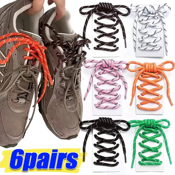 DIY Colorful Diagonal Dots Round Rope Shoelaces Coarse Weave Polyester Shoes Laces for Women Men Sports Casual Sneaker Shoes 260826