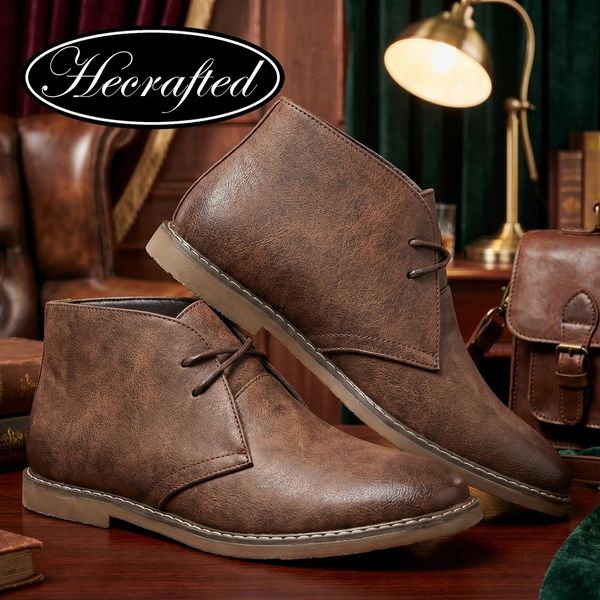 Men’s Retro Leather Casual Desert Boots