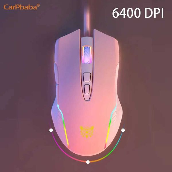 CW905 Onikuma Cute Pink Mouse RGB Gaming Mouse 6400 DPI Wired Optical Mouse with Cool Lighting Mice for Notebook PC Home Office S260825D6CT