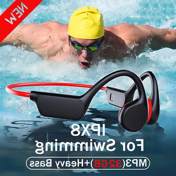 Bone Conduction Headphones IPX8 True Waterproof 32GB MP3 Professional Swimming Headset For Swimming Sports Run Music Surfing H260826