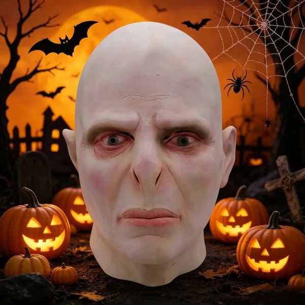 Voldemort Role Playing Mask Magic School Tom Marvolo Riddle Headwear Horror Bald Latex Mask Halloween Mask Party Mask 260825