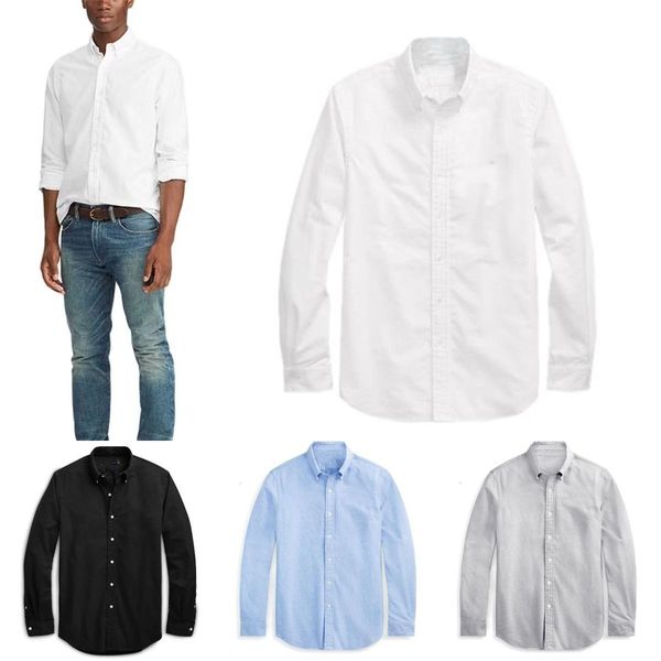 Mens Shirts Top Laurens small horse quality Embroidery blouse Long Sleeve Solid Color Slim Fit Casual Business clothing shirt Normal size multiple colour