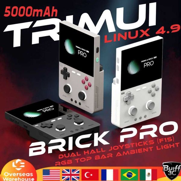 TRIMUI BRICK PRO Handheld Game Console 3.95'' I Screen RGB Top Light Dual Hall Joysticks A133P Linux 4.9 System 5000mAhGifts T260827