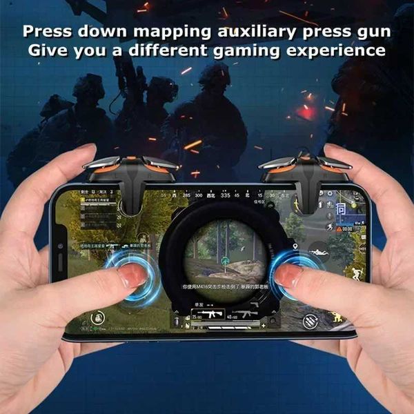 PUBG Mobile Finger Phone 4 Game Trigger JS68 L1 R1 Aim Shooting Gamepad Joystick Controller for IOS Android Universal Key Button M260827