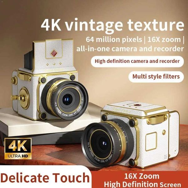 Retro Portable CCD 16X Digital Zoom Student-Friendly Simulation Double-Reflex Digital Camera For Beginner Photography Mini T260827