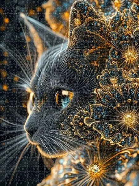 1000pcs Adult Jigsaw Puzzle Black Cat Needlework Puzzle Perfect for DIY Creative Fun with Family Gift teasing Toy Z260824