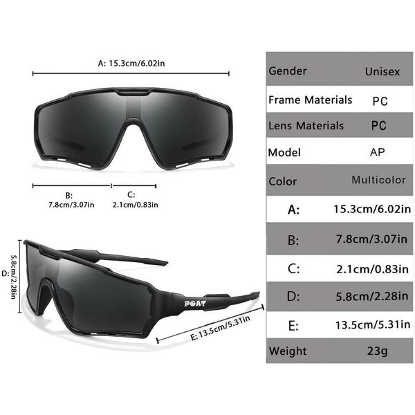 Large 3-pairs Fashion Cycling Sunglasses Lens Full Frame Glasses For Outdoor Sports Running Cycling Hiking And Climbing UV400 N260827