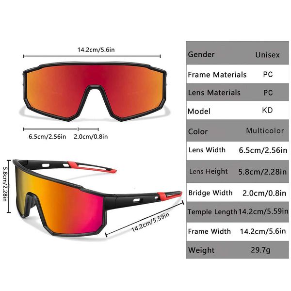 Sunglasses 2 Cycling Pairs Unisex UV400 Windproof Bicycle Road Eyewear Fashion Brand Men Women Hiking Camping Running Glasses N260827