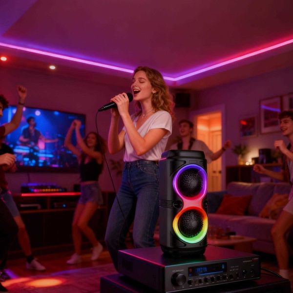 Wireless Outdoor Speakers Double-speaker Audio with Microphone Home Party for Performance Stage Office S260828WPZW