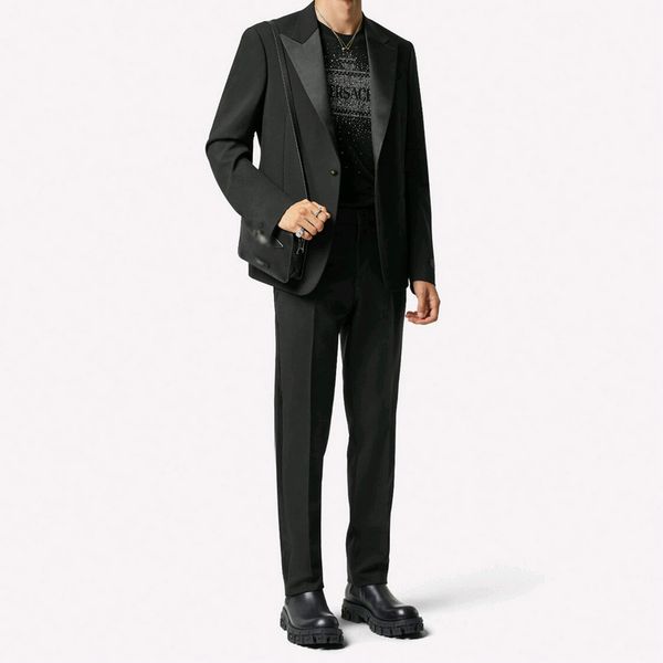 Designer Mens Blazers Pants Suits luxury single breasted classic gold button Pattern Set Western Clothing Trousers Slim Fit Outwear jackets Fashion Show Style