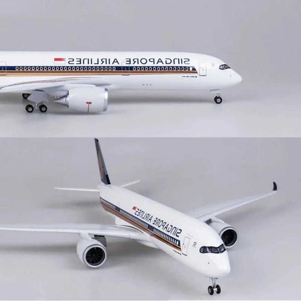 Scale Plane car Large Airplane Model Die-Cast Aircraft With LED Lights For Collector Track free C260909