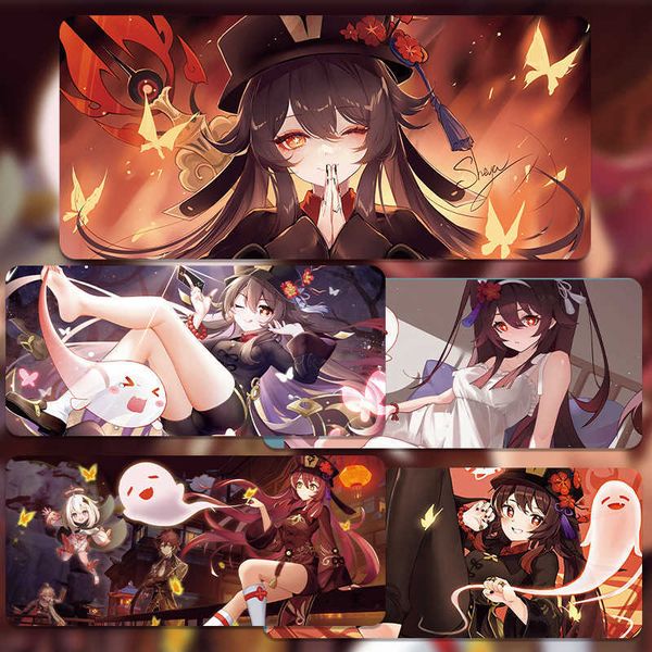 Genshin Impact Mouse Pad Extra Large Gaming Boys Xiangling Hu Tao Yura Anime Keyboard Mat Anime Computer Desk Mat Q260831