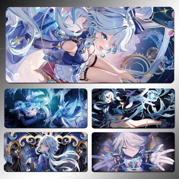Genshin Impact Furina Mouse Pad Extra Large Peripheral Keyboard Pad Water God Furina Computer Pad Customized with Stitched Edges Q260831