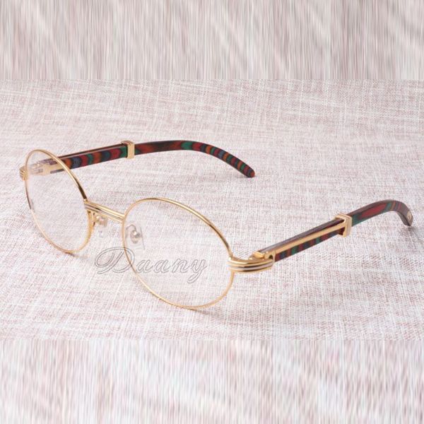 Round wood glasses Eyeglasses 7550178 Peacock color Men and women glasess Eyewear Size: 55-22-135mm