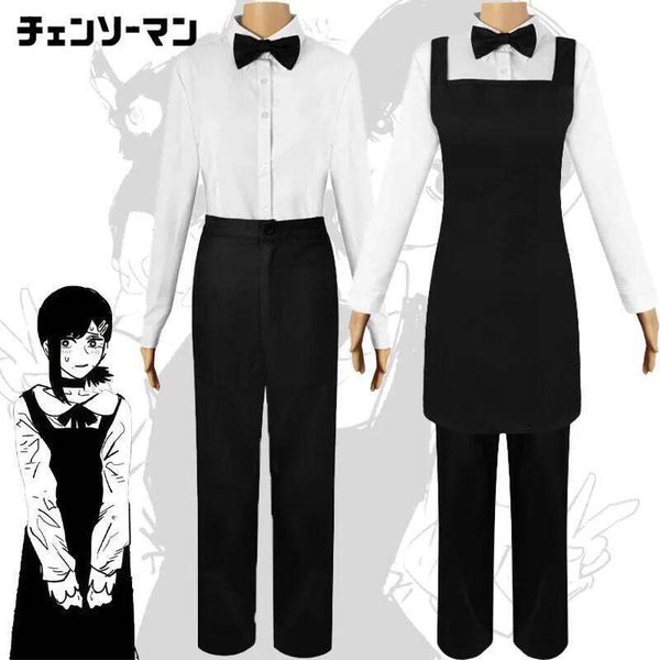 Anime Chainsaw Man Higashiyama Kobeni Cosplay Costume Black Waiter Uniform Suit Halloween Party Comic Con for Adult 021