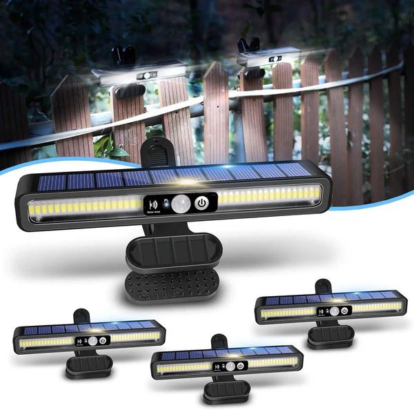 clip on solar lights Outdoor Waterproof Solar Fence Lights Outside Portable Solar Powered Security Light Fence Garage Camping X260302