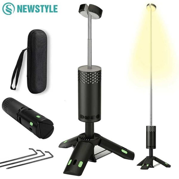 Portable Camping Light Rechargeable Folding Telescopic Flashlight 10000mAh Magnet Tripod Base Tent Light Hiking Fishing Camping X260302