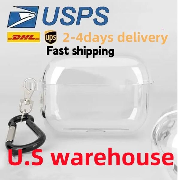 

USA Stock For airpods pro 3 4 Headphone Accessories Silicone Protective Headphone Cover Headphone Silicone Cases TPU Shockproof