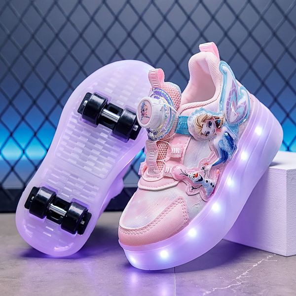 

Free shipping Children Junior Roller Skate Shoes Kids Sneakers with 4 Boys Girls Wheels Shoes Running Adult Casual Boys Shoes size 28-37, Purple