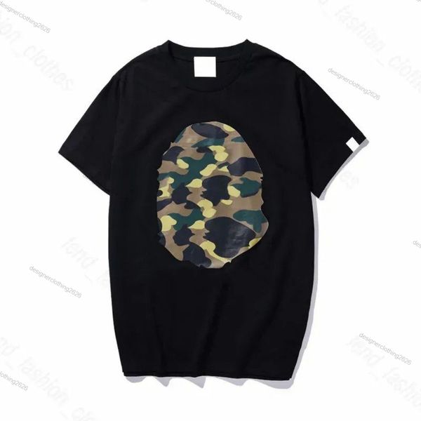 

Designer Mens T-Shirts Tees Side Double Sided Camouflage Shark Tshirts Graphic Colorful Lightning Cotton Shirts, A38