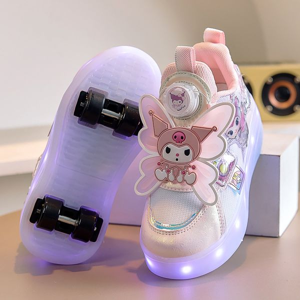 

Free shipping Outdoor Sports kid Shoes Children's Roller Girls Trendy Four-Wheel Sneakers Invisible Skate Shoes with Wheels for Students Size 28-37, Purple807