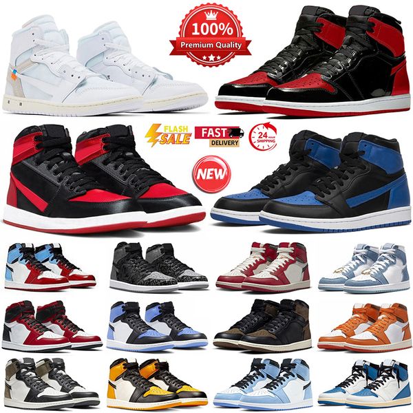 

Basketball Shoes 1 1s With Box High New Designer Sneakers Satin Bred Patent Varsity Red Royal Lost Found University Blue Reimagined Fragment Fashion Sport Trainers, Beige