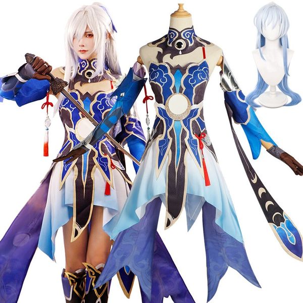 Games Jingliu Cosplay Costume Halloween Carnival Accessories Women Anime Dress Wig Outfits Halloween