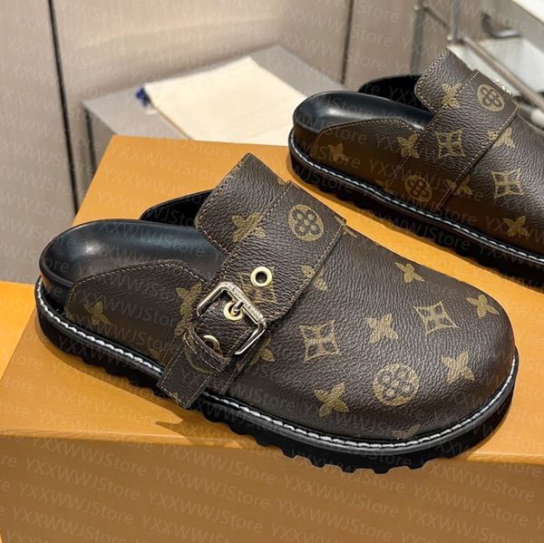 

Designer Mule Platform Suede Sandals Mules Flats Comfort Clog Flatform Slide Summer Classic Chunky Bottom Men Women Size 35-45, Color3