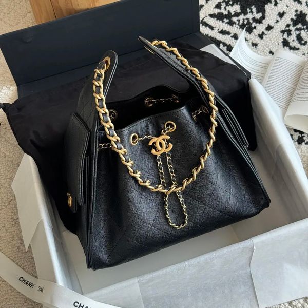 

Designer Bag 25 Bag 26C Mini Luxury Bag Shoulder Bag Top Quality Drawstring Bucket Bag Gold Chain Leather And Metal Letter 25C Bag Large Capacity Hobo Bag Lady Handbag, Cc-14 small 30*26*14cm