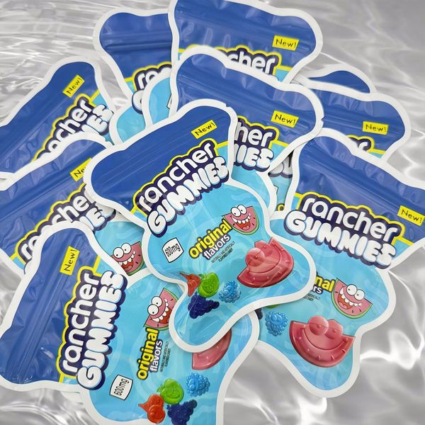 

Reusable 3D Laser 3.5G Mylar Bags, Gift Packaging Bags, Gummies Bear Shaped Empty Die-cut Mylar Bag Packaging 600mg