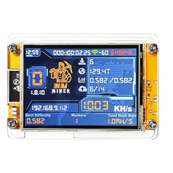 Stellapex NerdMiner V2 Bitcoin Educational Miner 980 KH/s 2.8-inch Display 5W USB WiFi & BLE Crypto Hands-On Lottery Mining