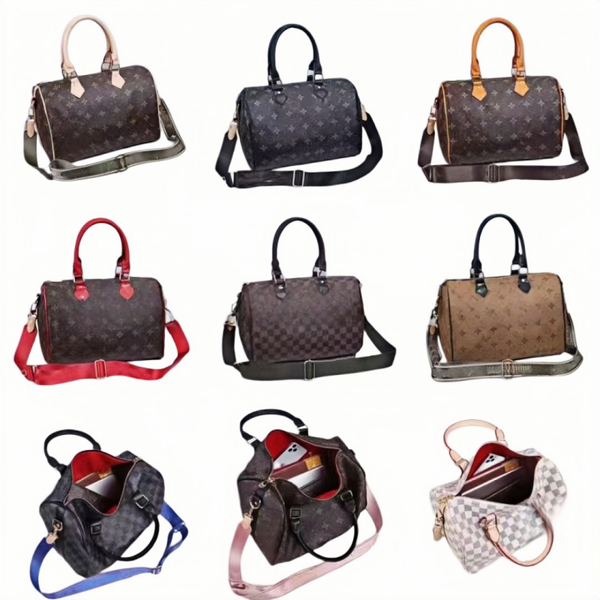 

High quality Luxury Bag Designer bag handbag Women pillow bag Shoulder Bags Messenger Travel bag Classic Style Fashion Flowers Lady tote handbags 30cm Boston bag, Purple