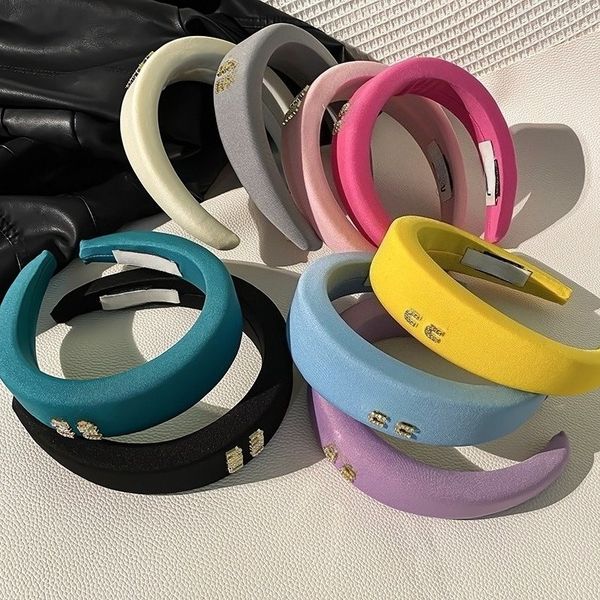 

Women's Headband Design Headband Wide Macaron Color Thick Sponge Hairband Brand Elastic Headband Luxury Hair Hoop Hair Accessory High Quality