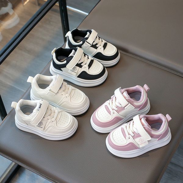 

Free Shipping Kid's Shoes Kids Sports Shoes, Boys Girls Sneakers for Children Youth Casual Running Student's white shoes Size 24-31, Black