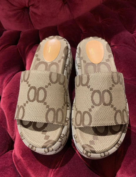 

Designer fashion slippers Sandals sliders embroidered canvas Flat Mules Platform Embroidered Linen High Heel Sandal platform Shoes E999, Color 31