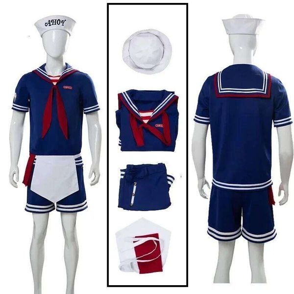 Steve Harrington Cosplay Scoops Ahoy Robin Costume Sailor Uniform Suit Outfit Halloween Costumes
