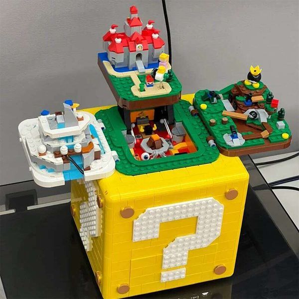 2064PCS Creative 64 Question Mark Block Building Blocks Compatible Game Props Model Assembly Bricks Toys Gift For Kids Boy Adult Z260305