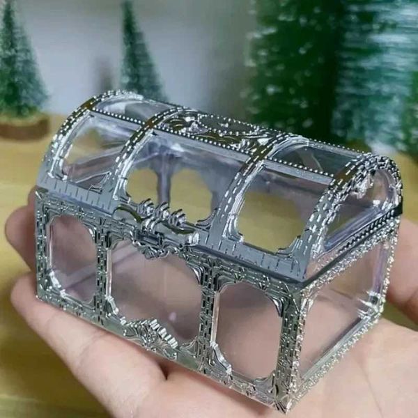 Retro Transparent Pirate Treasure Box Crystal Gem Jewelry Box Storage Organizer Trinket Keepsake Treasure Chest For Home Decor Z260306