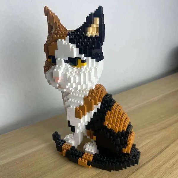 Cute Pet Cat and Dog Shaped Building Blocks, DIY Model Set Creative Construction Play, Collectible Bricks, Unique Gift Idea C260306