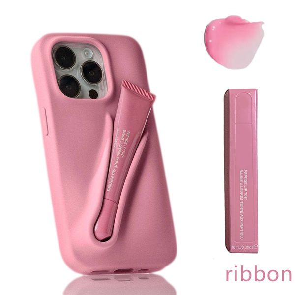 Phone case Lipstick Portable Case Design Lip Gloss Lipstick Lip Balm 3D Make-Up Silicone Phone Case for iPhone 17 16 15 14 13 12 Pro Max Holder Cover Silicone Soft 234