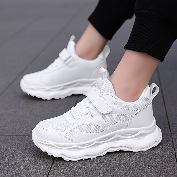 

Free shipping Boys and girls' sports shoes, breathable mesh shoes, soft-soled campus breathable mesh white shoes Teenagers sports spring autumn Size 28 - 40, Brown