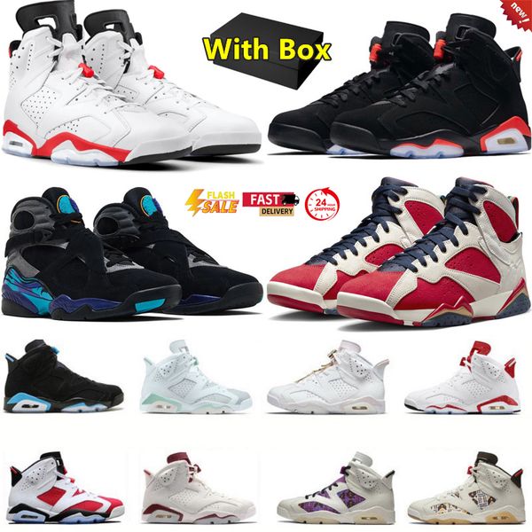 

2026 With Box 6s 7s 8s mens basketball shoes 7 Black Infrared UNC Washed Denim Toro Metallic Silver 8 Playoffs 9 Trophy Room Parika Men Trainers Sports Sneakers 40-47, Color#2