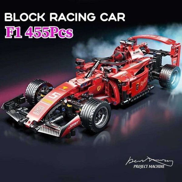 455PCS Blocks Racing Red Formula F1 1:18 Collectible Model Car Kits Building Toy Gift for Children Adults C260306