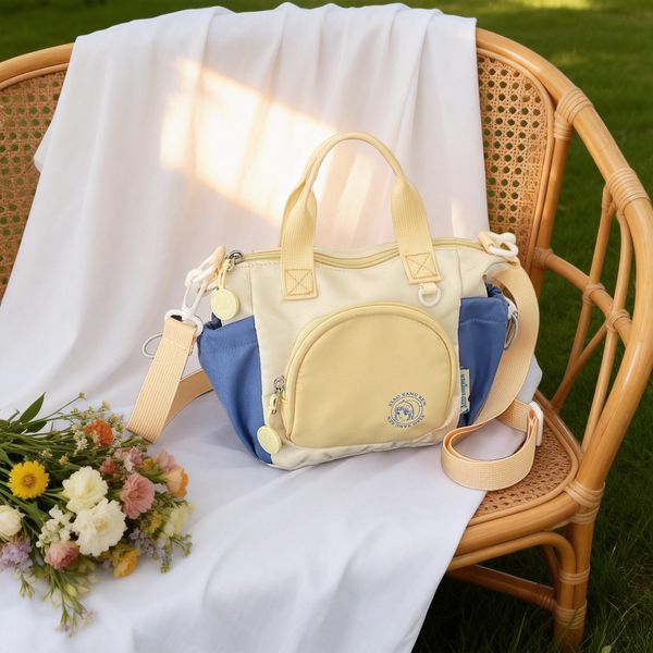 

Women's Fashionable Canvas Handbag Versatile Colorblocked Messenger Bag Ideal for Everyday Use Multicolored Womens Tote for Traveling Durable Cotton Backpack, Purple