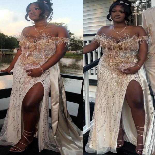 

2K26 Champagne Prom Dress 2026 Mermaid Prom Dress Appliques Crystals Sequined Evening Dresses For Black Women Birthday Party Formal Receiption Gowns Dresses ZJ068, Light sky blue