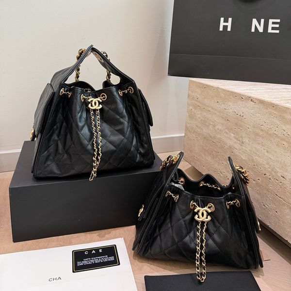 

Designer bag 25 bag mini Luxury bag Hobo cc bag large Capacity crossbody bag Fashionable women's bag Trendy printed handbag lychee peel Bucket drawstring single bag, Cf-48-26cm -sheepskin